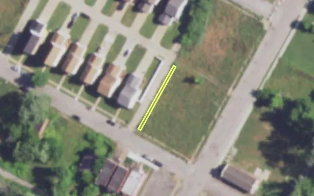 Aerial view of 4211 GARFIELD AV — vacant lot, St. Louis with approximate parcel outline