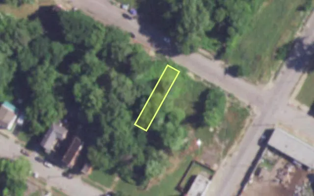 Aerial view of 3916 GARFIELD AV — vacant lot, St. Louis with approximate parcel outline