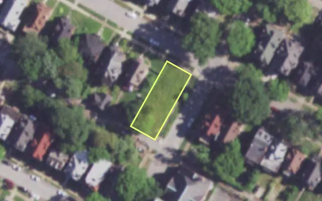 Aerial view of 3202 SULLIVAN AV — vacant lot, St. Louis with approximate parcel outline