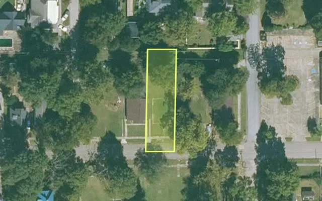Aerial view of MISSISSIPPI County parcel 305-05984-000 — Arkansas post-auction with approximate parcel outline