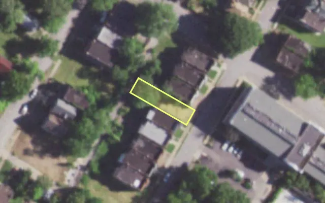 Aerial view of 1339 MONTCLAIR AV — vacant lot, St. Louis with approximate parcel outline
