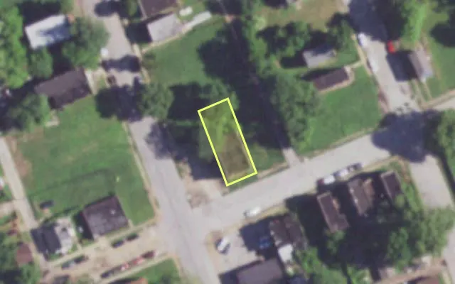 Aerial view of 2119 PENROSE ST — vacant lot, St. Louis with approximate parcel outline