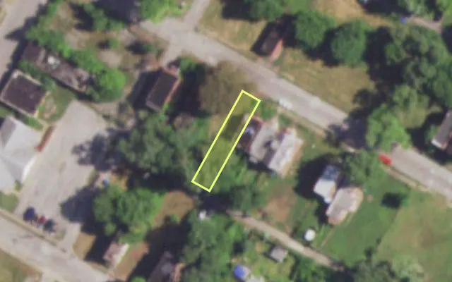 Aerial view of 4442 NORTH MARKET ST — vacant lot, St. Louis with approximate parcel outline