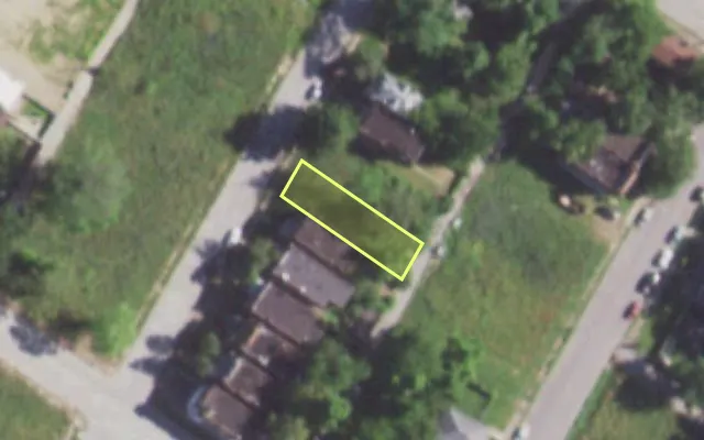 Aerial view of 1374 SEMPLE AV — vacant lot, St. Louis with approximate parcel outline