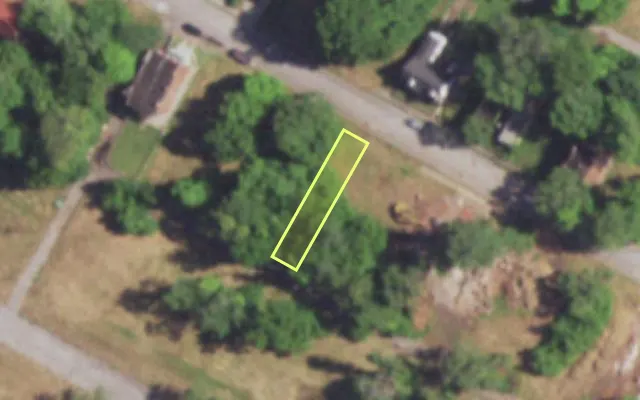 Aerial view of 4578 NORTH MARKET ST — vacant lot, St. Louis with approximate parcel outline