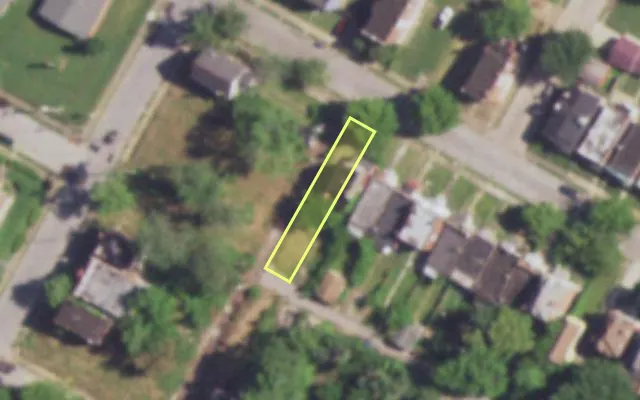 Aerial view of 4856 GREER AV — vacant lot, St. Louis with approximate parcel outline