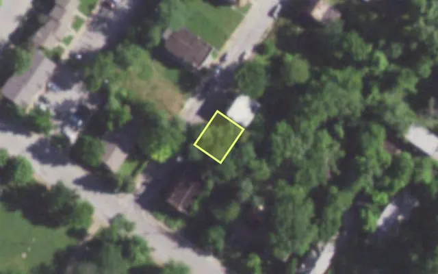 Aerial view of 1264 AMHERST PL — vacant lot, St. Louis with approximate parcel outline
