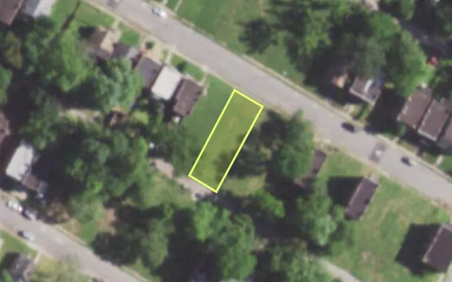 Aerial view of 5830 LOTUS AV — vacant lot, St. Louis with approximate parcel outline