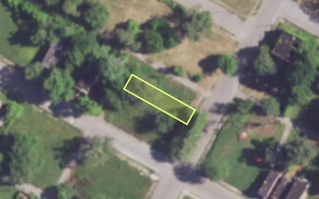Aerial view of 2707 PRAIRIE AV — vacant lot, St. Louis with approximate parcel outline