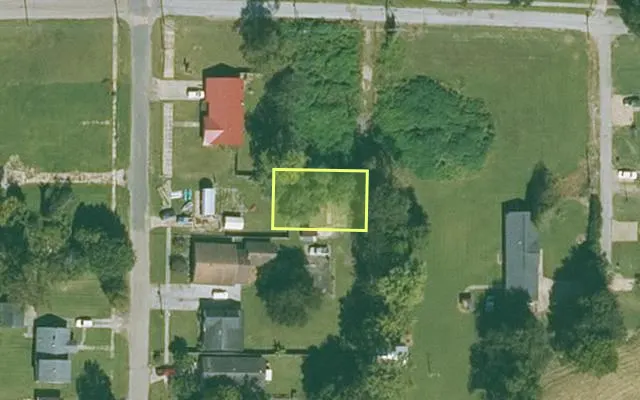 Aerial view of MISSISSIPPI County parcel 722-00434-000 — Arkansas post-auction with approximate parcel outline