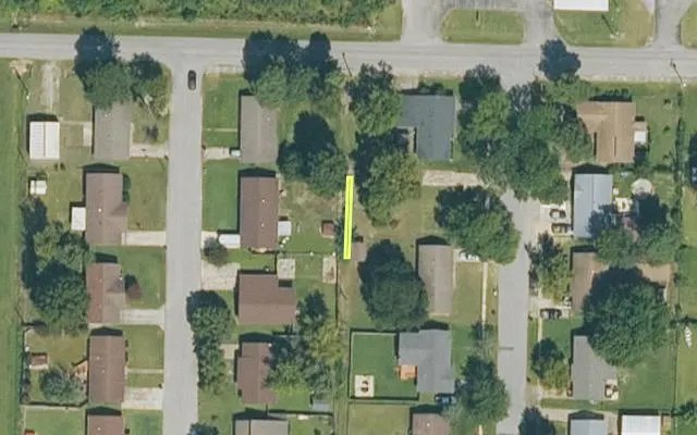 Aerial view of GREENE County parcel 1390-00015-001 — Arkansas post-auction with approximate parcel outline