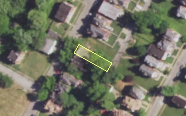 Aerial view of 1816 DICK GREGORY PL — vacant lot, St. Louis with approximate parcel outline