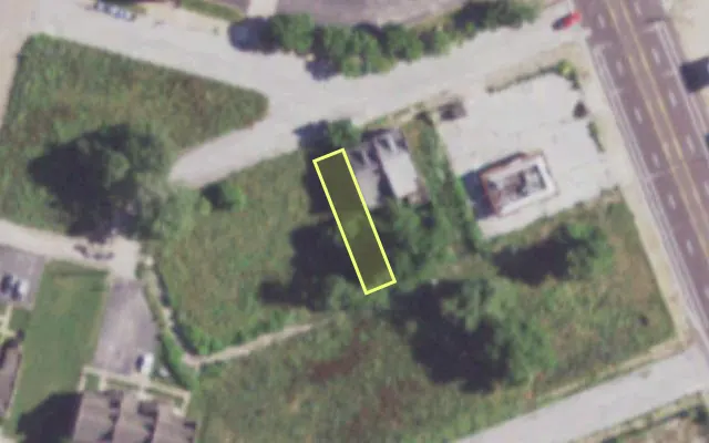 Aerial view of 1520 MONTGOMERY ST — vacant lot, St. Louis with approximate parcel outline