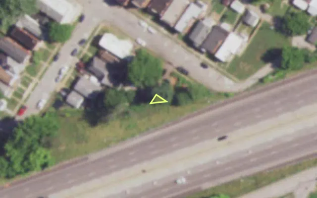 Aerial view of 610 R FILLMORE ST — vacant lot, St. Louis with approximate parcel outline