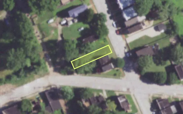 Aerial view of 4309 RANDALL PL — vacant lot, St. Louis with approximate parcel outline