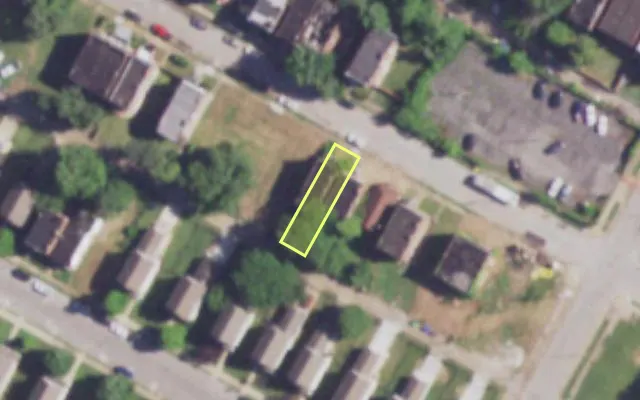 Aerial view of 4022 KENNERLY AV — vacant lot, St. Louis with approximate parcel outline