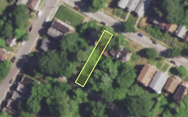 Aerial view of 4614 LEXINGTON AV — vacant lot, St. Louis with approximate parcel outline