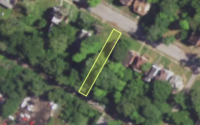 Aerial view of 4740 COTE BRILLIANTE AV — vacant lot, St. Louis with approximate parcel outline