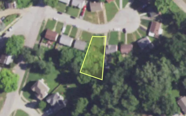 Aerial view of 4316 DRYDEN CT — vacant lot, St. Louis with approximate parcel outline