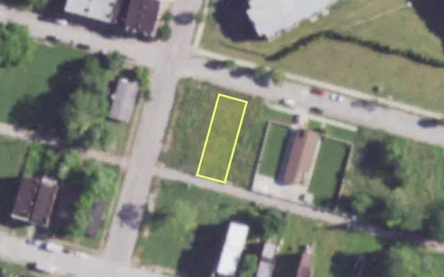 Aerial view of 2344 DODIER ST — vacant lot, St. Louis with approximate parcel outline
