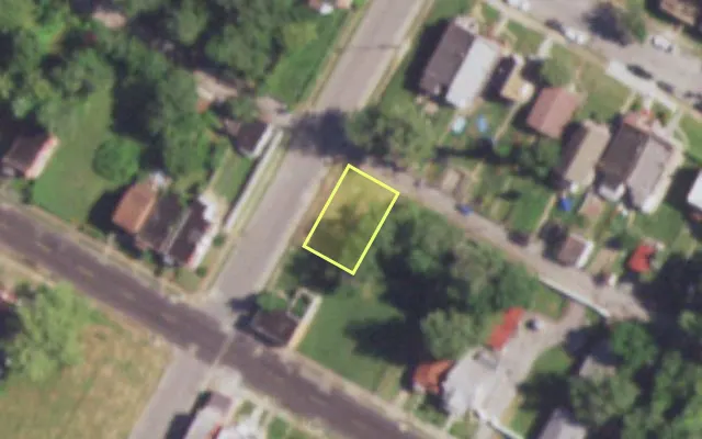 Aerial view of 2914 CORA AV — vacant lot, St. Louis with approximate parcel outline
