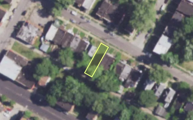 Aerial view of 4368 PENROSE ST — vacant lot, St. Louis with approximate parcel outline