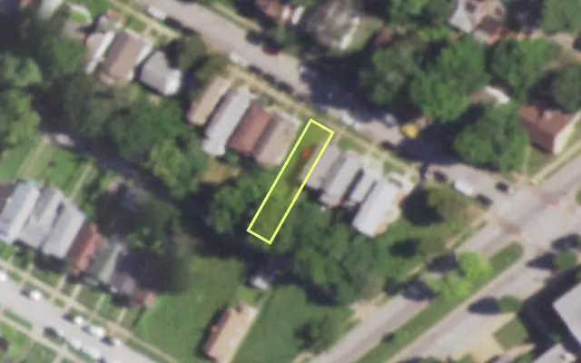 Aerial view of 5922 LALITE AV — vacant lot, St. Louis with approximate parcel outline