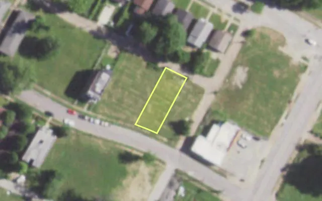 Aerial view of 5821 ROOSEVELT PL — vacant lot, St. Louis with approximate parcel outline