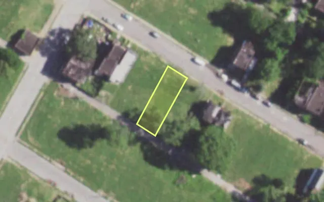 Aerial view of 5880 COTE BRILLIANTE AV — vacant lot, St. Louis with approximate parcel outline