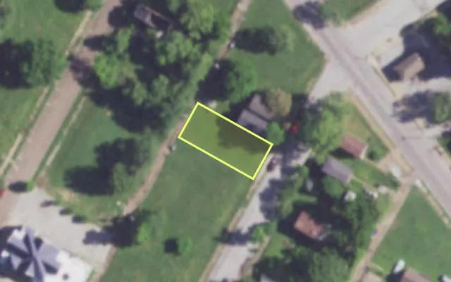 Aerial view of 4327 JOHN AV — vacant lot, St. Louis with approximate parcel outline