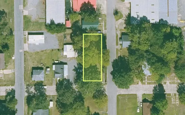 Aerial view of JEFFERSON County parcel 930-61675-000 — Arkansas post-auction with approximate parcel outline