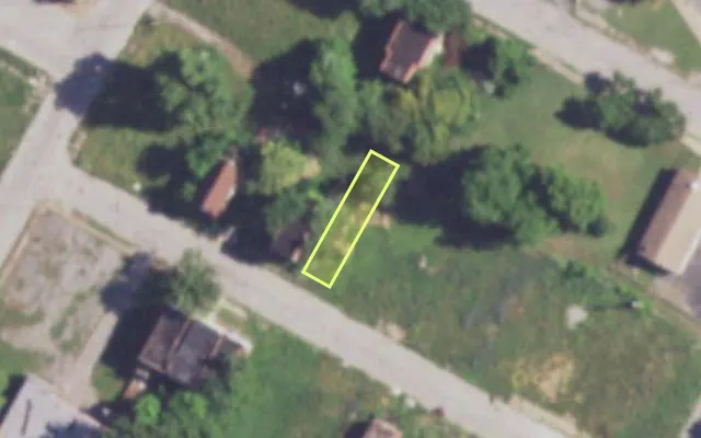 Aerial view of 3731 EVANS AV — vacant lot, St. Louis with approximate parcel outline