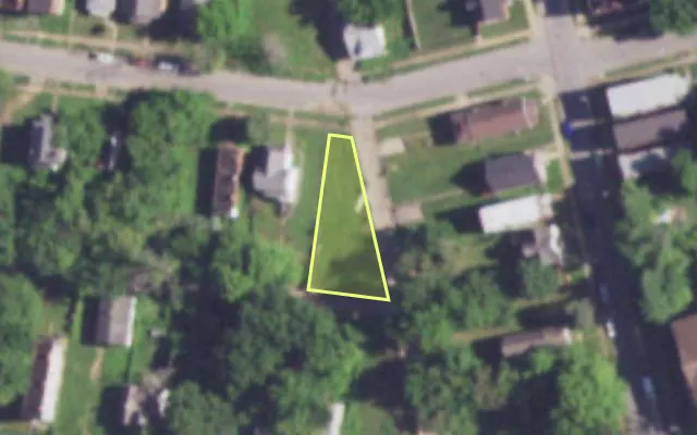 Aerial view of 1018 GIMBLIN ST — vacant lot, St. Louis with approximate parcel outline