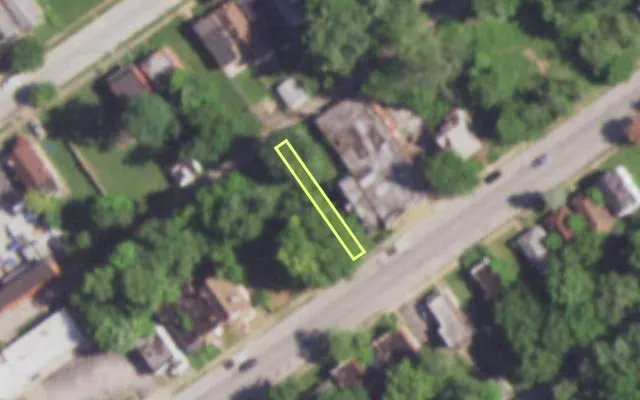 Aerial view of 5031 UNION BLVD — vacant lot, St. Louis with approximate parcel outline