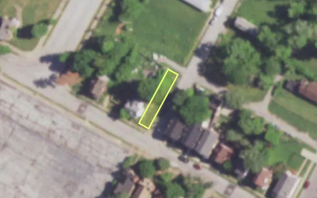 Aerial view of 4931 PENROSE ST — vacant lot, St. Louis with approximate parcel outline