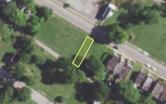 Aerial view of 5726 COTE BRILLIANTE AV — vacant lot, St. Louis with approximate parcel outline