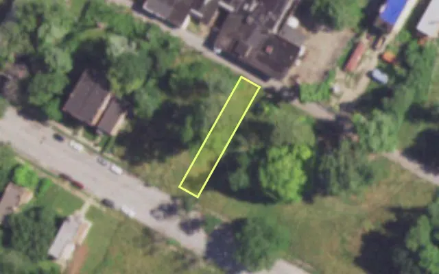Aerial view of 4209 W EVANS AV — vacant lot, St. Louis with approximate parcel outline