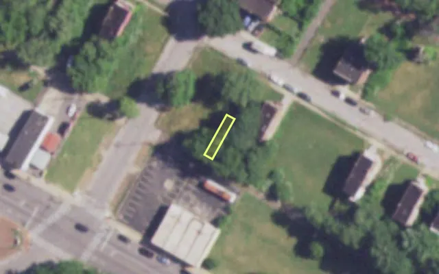 Aerial view of 4060 R ALDINE AV — vacant lot, St. Louis with approximate parcel outline