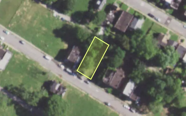 Aerial view of 5867 COTE BRILLIANTE AV — vacant lot, St. Louis with approximate parcel outline