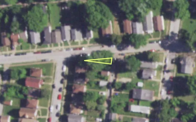 Aerial view of 1200 CANAAN AV — vacant lot, St. Louis with approximate parcel outline