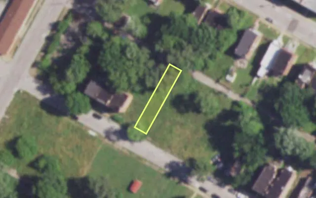 Aerial view of 4265 W NORTH MARKET ST — vacant lot, St. Louis with approximate parcel outline