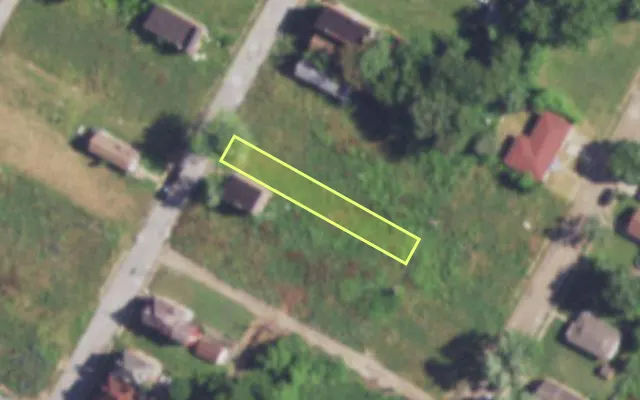 Aerial view of 3028 VINE GROVE AV — vacant lot, St. Louis with approximate parcel outline