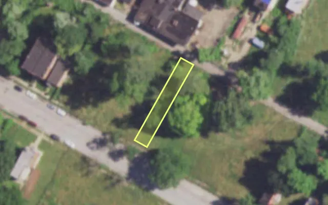 Aerial view of 4203 EVANS AV — vacant lot, St. Louis with approximate parcel outline