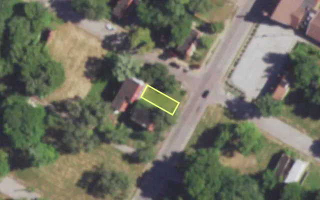 Aerial view of 1825 N NEWSTEAD AV — vacant lot, St. Louis with approximate parcel outline