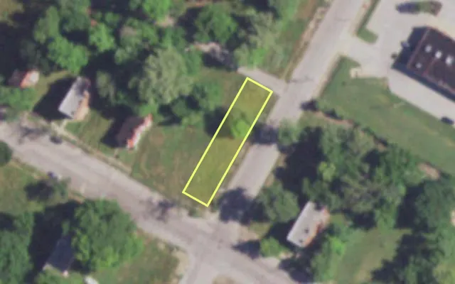 Aerial view of 4201 EVANS AV — vacant lot, St. Louis with approximate parcel outline