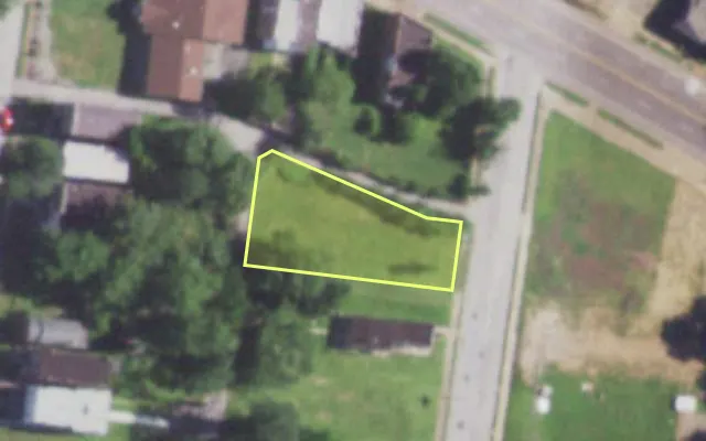 Aerial view of 1249 BAYARD AV — vacant lot, St. Louis with approximate parcel outline
