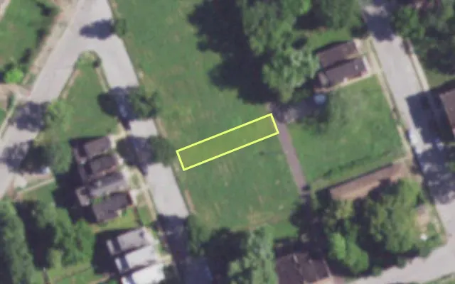 Aerial view of 3920 PARNELL ST — vacant lot, St. Louis with approximate parcel outline