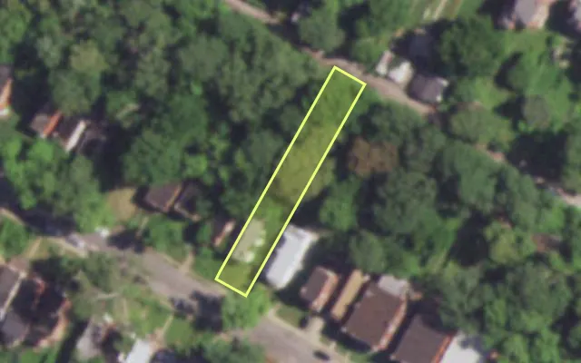 Aerial view of 4747 LEDUC ST — vacant lot, St. Louis with approximate parcel outline
