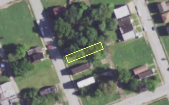 Aerial view of 3918 N 23RD ST — vacant lot, St. Louis with approximate parcel outline