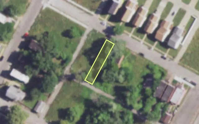 Aerial view of 4230 GARFIELD AV — vacant lot, St. Louis with approximate parcel outline